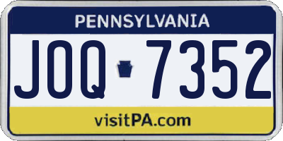 PA license plate JOQ7352