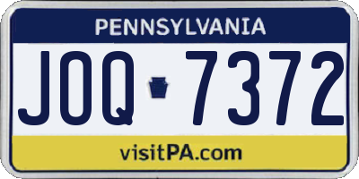 PA license plate JOQ7372