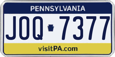 PA license plate JOQ7377