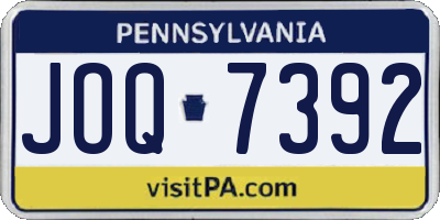 PA license plate JOQ7392
