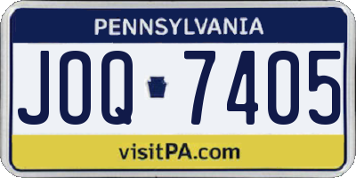 PA license plate JOQ7405