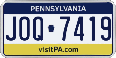 PA license plate JOQ7419