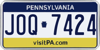 PA license plate JOQ7424