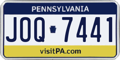 PA license plate JOQ7441