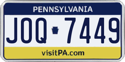 PA license plate JOQ7449