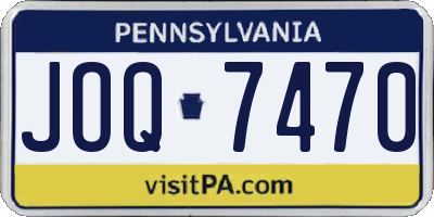 PA license plate JOQ7470