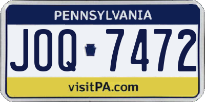 PA license plate JOQ7472