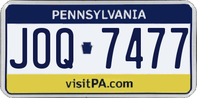 PA license plate JOQ7477