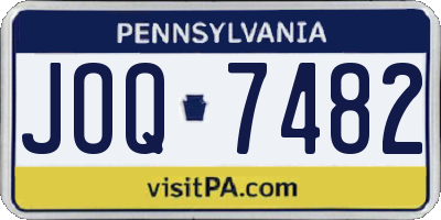 PA license plate JOQ7482