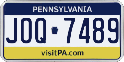 PA license plate JOQ7489
