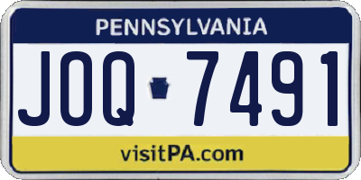 PA license plate JOQ7491