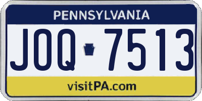 PA license plate JOQ7513