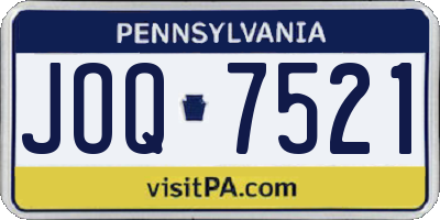 PA license plate JOQ7521