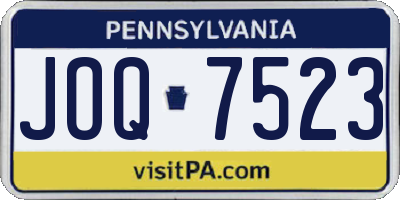 PA license plate JOQ7523