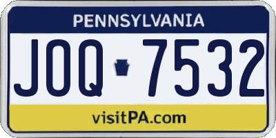 PA license plate JOQ7532