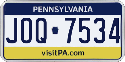PA license plate JOQ7534