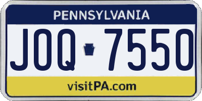 PA license plate JOQ7550