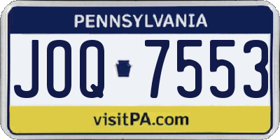 PA license plate JOQ7553