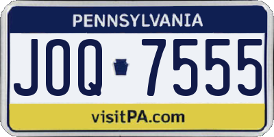 PA license plate JOQ7555