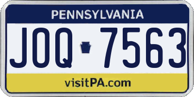 PA license plate JOQ7563