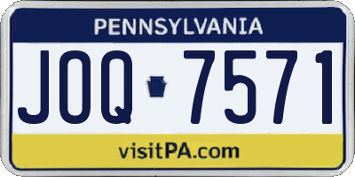 PA license plate JOQ7571