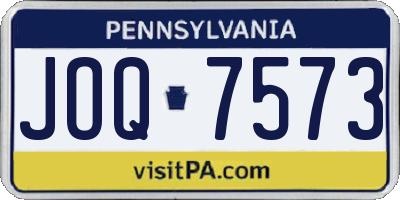 PA license plate JOQ7573