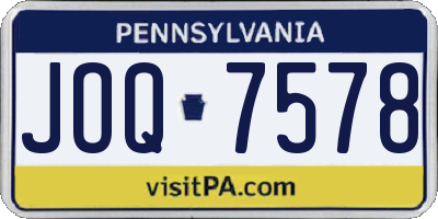 PA license plate JOQ7578