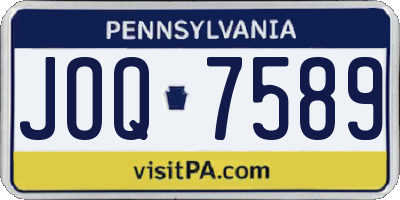 PA license plate JOQ7589