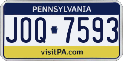 PA license plate JOQ7593