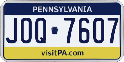 PA license plate JOQ7607