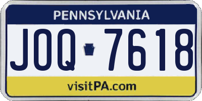 PA license plate JOQ7618