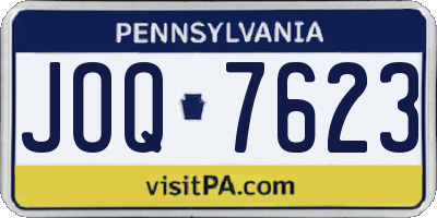 PA license plate JOQ7623