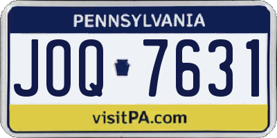 PA license plate JOQ7631