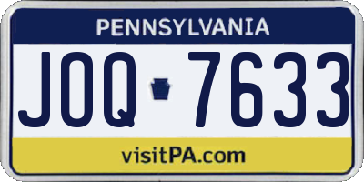 PA license plate JOQ7633