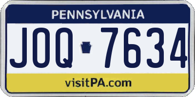 PA license plate JOQ7634