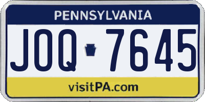 PA license plate JOQ7645