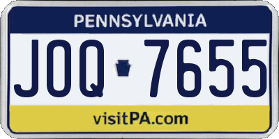PA license plate JOQ7655
