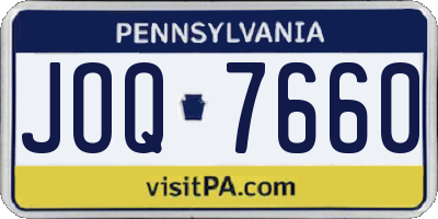 PA license plate JOQ7660