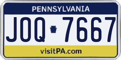 PA license plate JOQ7667