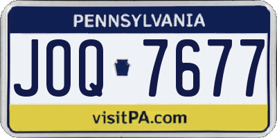 PA license plate JOQ7677