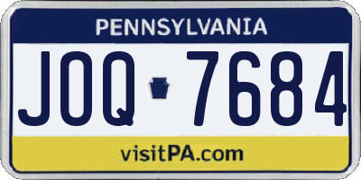 PA license plate JOQ7684