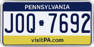 PA license plate JOQ7692