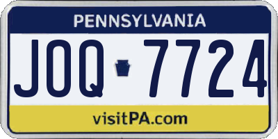 PA license plate JOQ7724