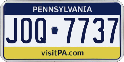 PA license plate JOQ7737