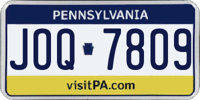 PA license plate JOQ7809