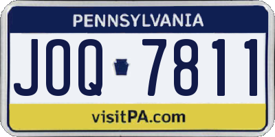 PA license plate JOQ7811