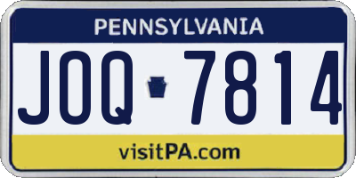 PA license plate JOQ7814