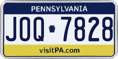 PA license plate JOQ7828