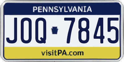 PA license plate JOQ7845
