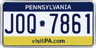 PA license plate JOQ7861